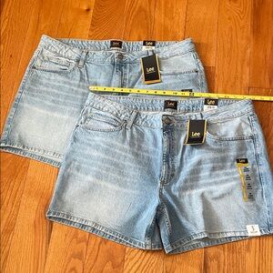 Lee Women's Classic Light Blue Jean Shorts 2 pr sz 18 M